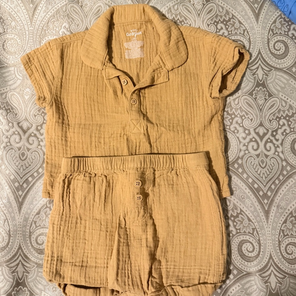 Cat & Jack Mustard Yellow Two-Piece Kids Matching Set